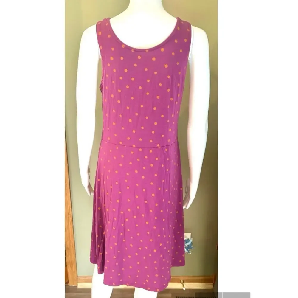Gudrun Sjoden Tank Dress Pytte Sleeveless Lyocell Stretch Purple Polka Dot Sz M - Picture 9 of 12